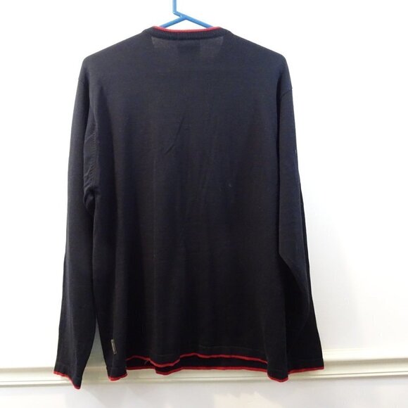 PINEAPPLE CONNECTION Black Red V-Neck Pullover Sweater Size XL - Picture 7 of 7